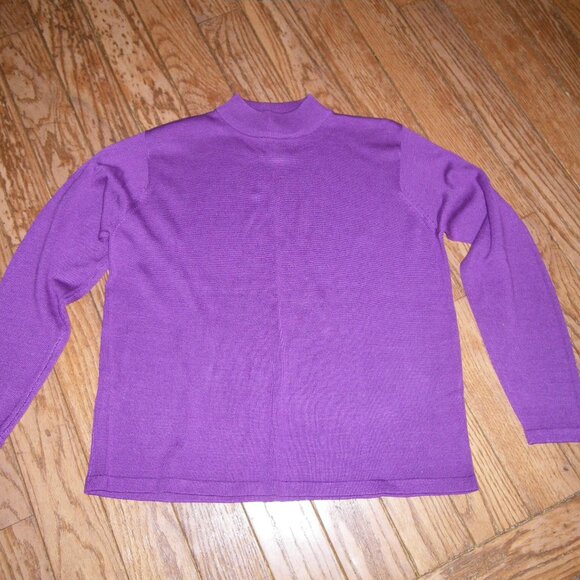 Women's 100% Silk Mock Turtleneck Knit Top - Picture 1 of 2